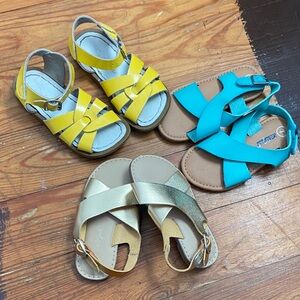Toddler Sandals Bundle Yellow, Gold, Turquoise